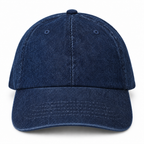 Dark Denim cotton baseball cap, front view