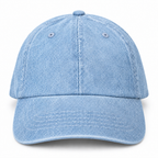 Light Denim cotton baseball cap, front view