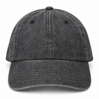 Washed Black denim baseball cap, front view